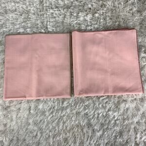 Set Two Pink Napkins 18" diameter 1980s